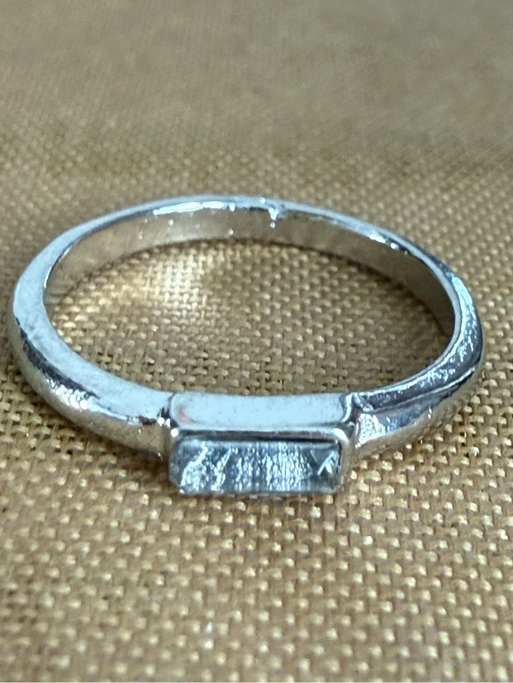 Minimalist Silver Bar Ring - Polished Silver Women's Band